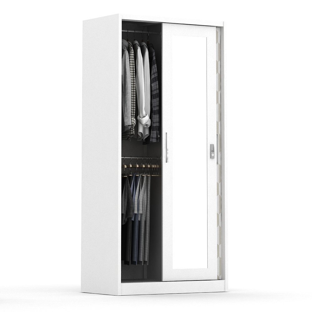 PIRA METROPOLIS - HEXA 90 A MWDSL LEMARI PAKAIAN BESI SLIDING / PINTU GESER warna WHITE - KHAKI - PIRA - foto 6