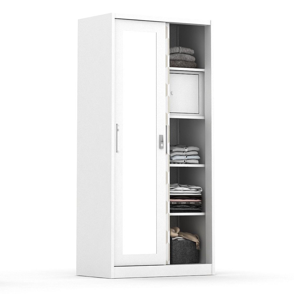 PIRA METROPOLIS - HEXA 90 A MWDSL LEMARI PAKAIAN BESI SLIDING / PINTU GESER warna WHITE - KHAKI - PIRA - foto 7