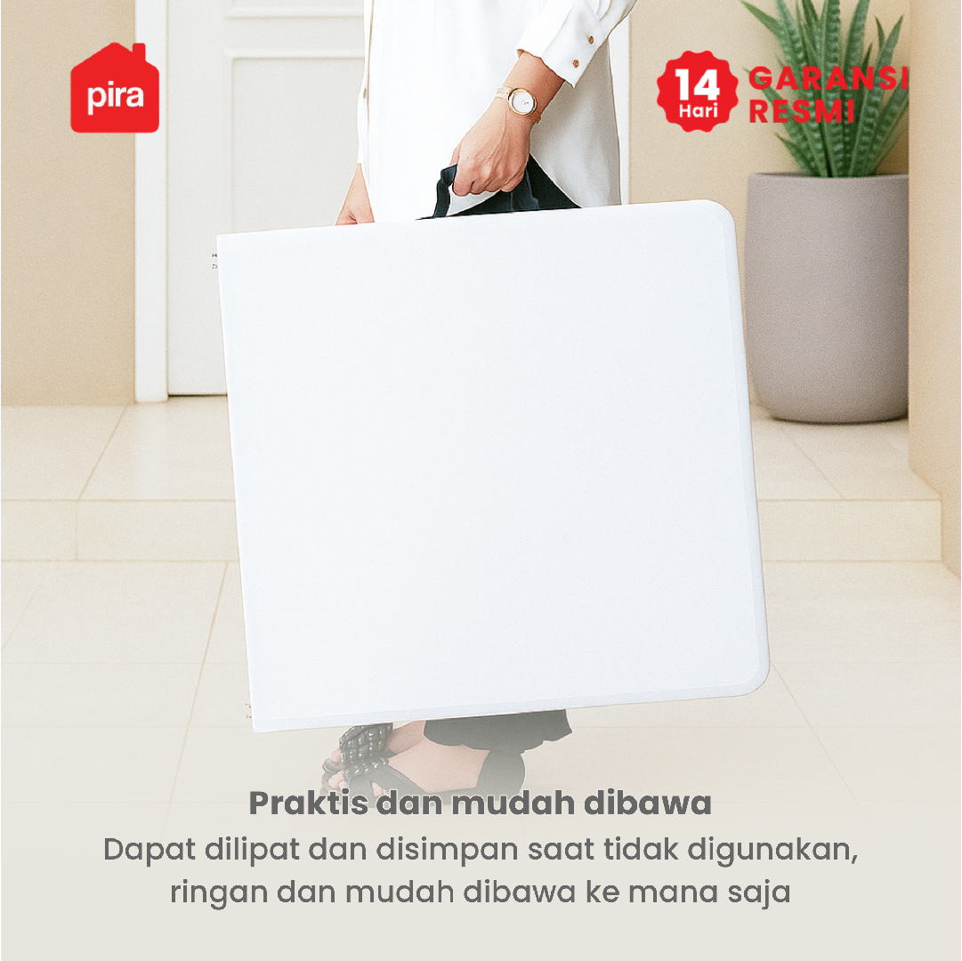 PIRA - FOLDA FT152 H MEJA SERBAGUNA / MEJA LIPAT OUTDOOR / MEJA TAMAN / MEJA MAKAN warna WHITE - PIRA - foto 4