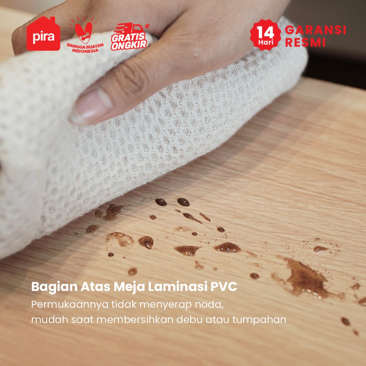 PIRA -  NOLA CT60 R MEJA TAMU / MEJA RUANG TAMU / MEJA SAMPING warna PRO OAK - PIRA - foto 3