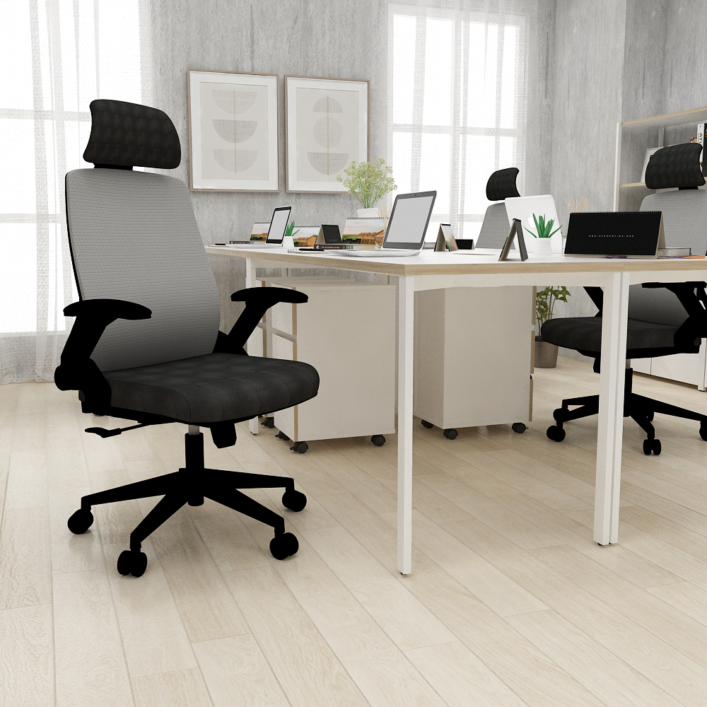 WORKDESIGN - TANO PC PR KURSI KANTOR / KURSI KERJA ERGONOMIS DENGAN LUMBAR SUPPORT warna BLACK - WORKDESIGN - foto 5
