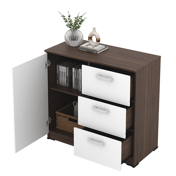 PIRA METROPOLIS - ALBA BAZ SB 80 BUFET warna AMERICAN WALNUT - WHITE - METROPOLIS - foto 4