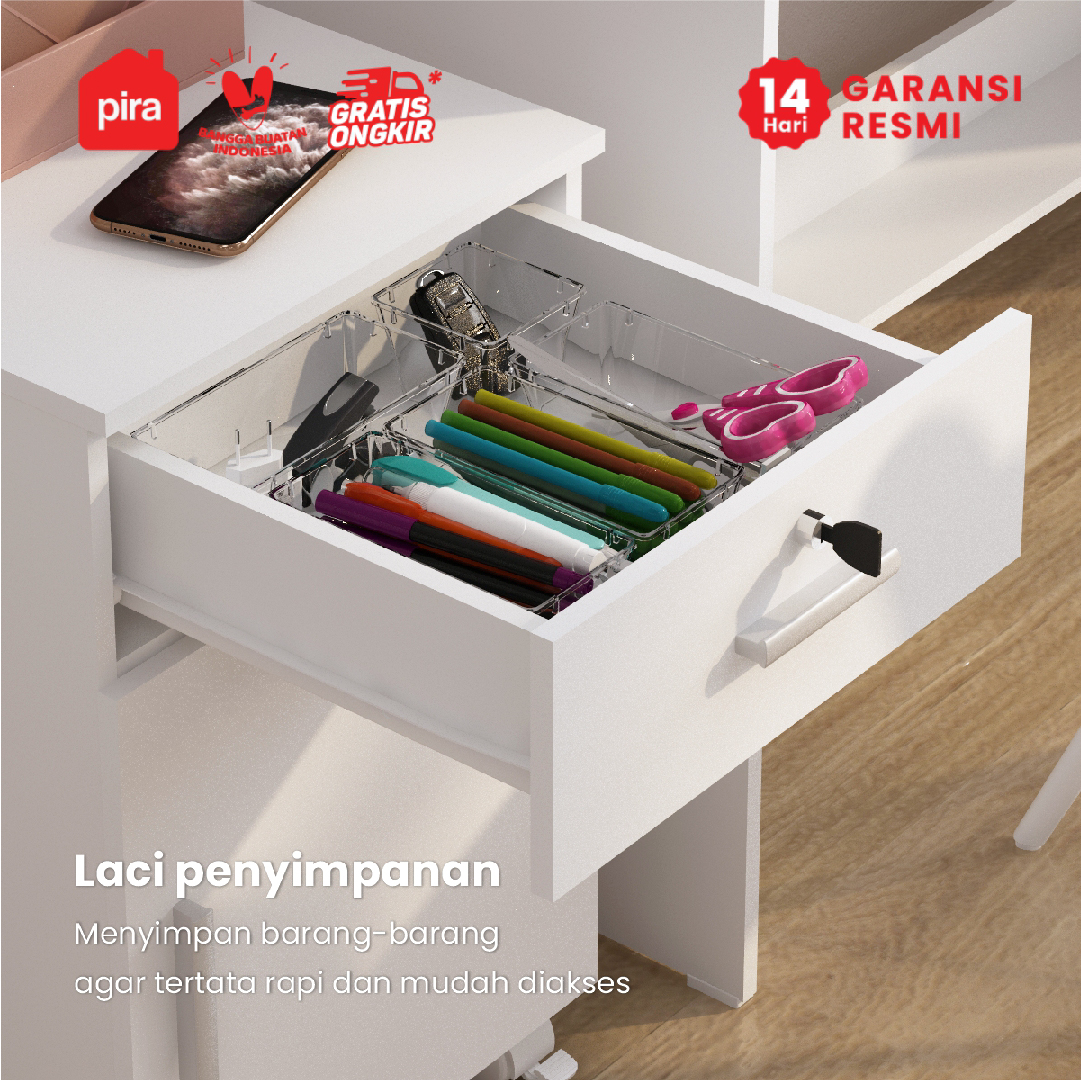 PIRA METROPOLIS OX - ARUNA PD LACI / PEDESTAL MEJA warna WHITE - PIRA METROPOLIS OX - foto 3