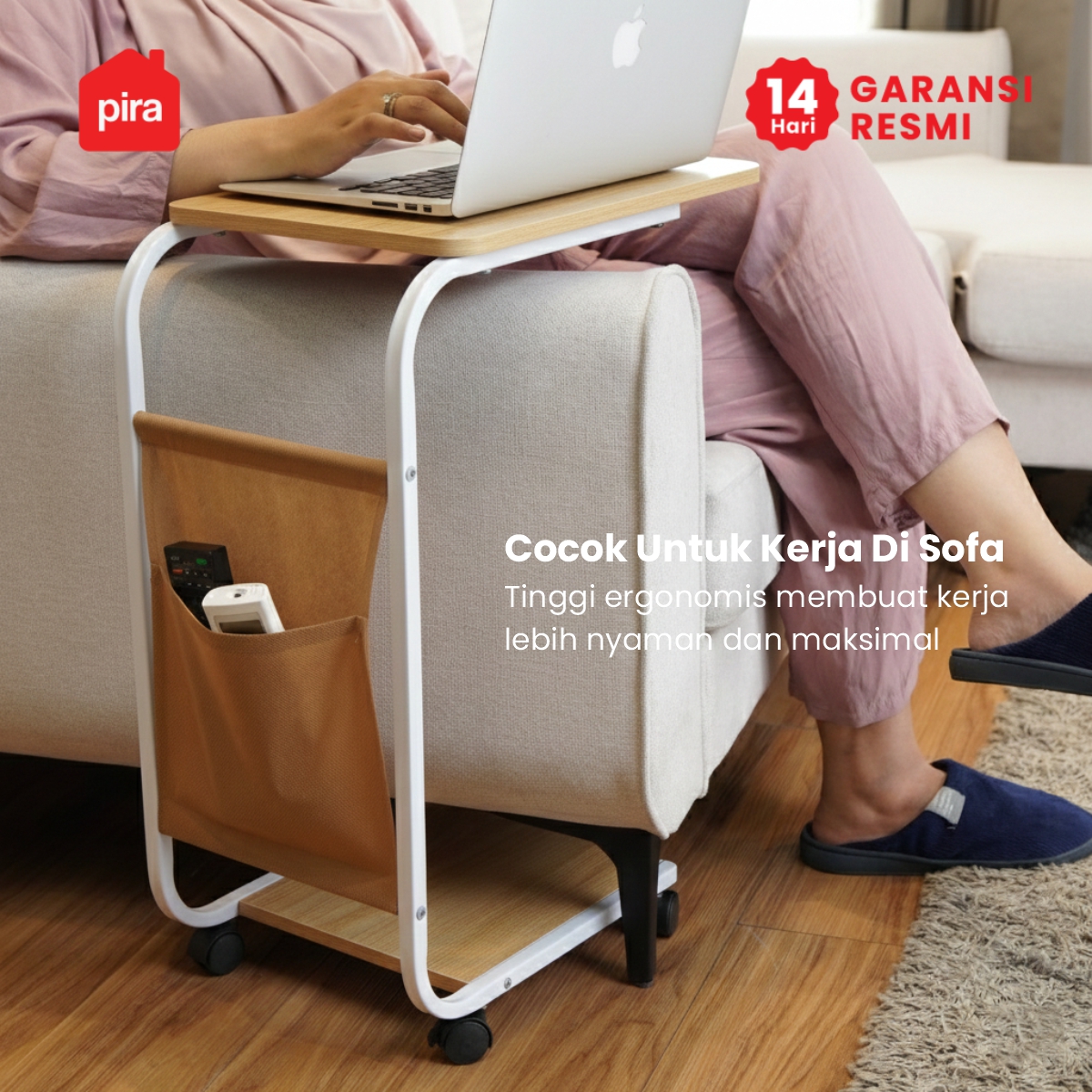 PIRA - MOGI ET40 MEJA KOPI / MEJA SUDUT SOFA / MEJA SAMPING / MEJA KECIL warna WHITE - OAK - PIRA - foto 5