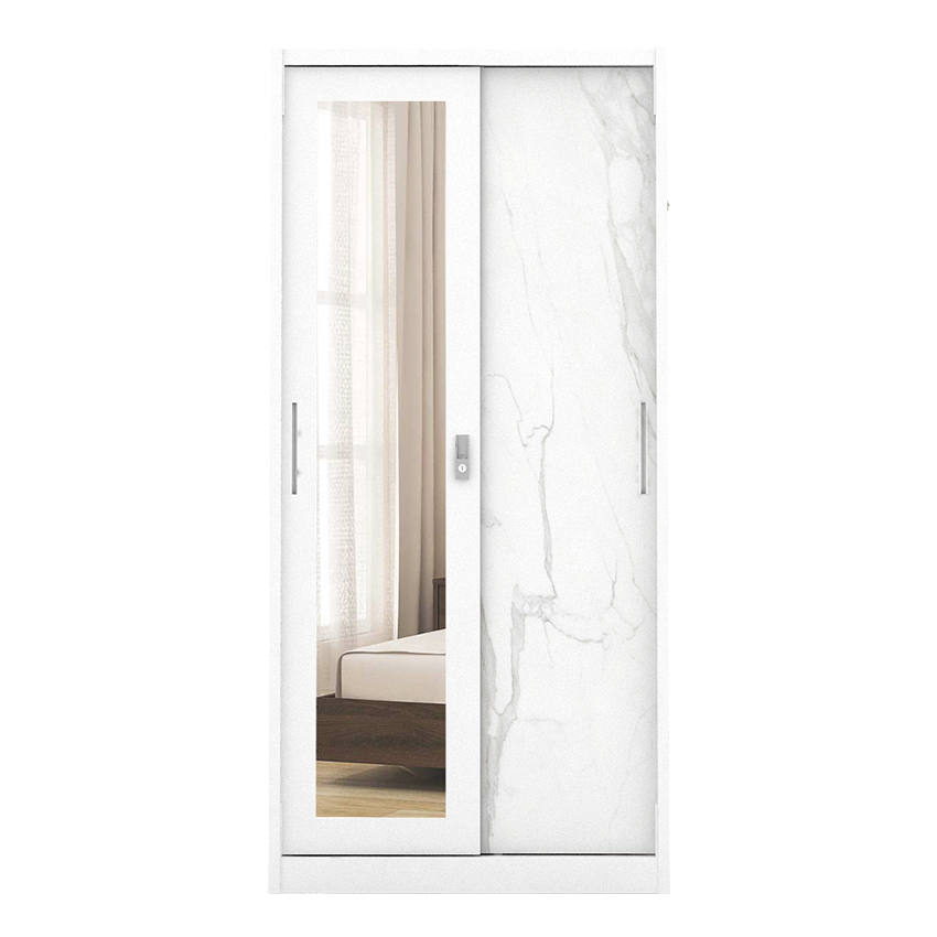 PIRA - CATTA 90 MWDSL LEMARI PAKAIAN BESI SLIDING / PINTU GESER warna LIGHT MARBLE - PIRA - foto 3