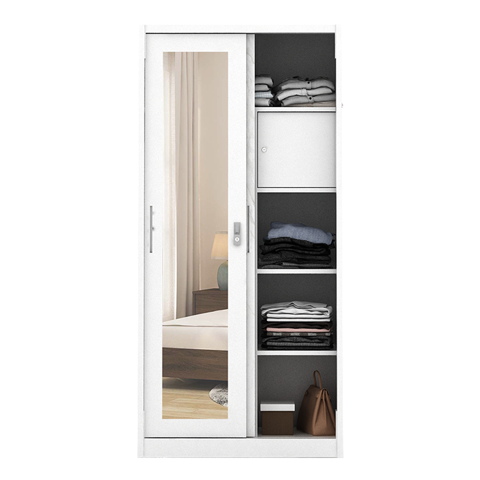 PIRA - CATTA 90 MWDSL LEMARI PAKAIAN BESI SLIDING / PINTU GESER warna LIGHT MARBLE - PIRA - foto 5