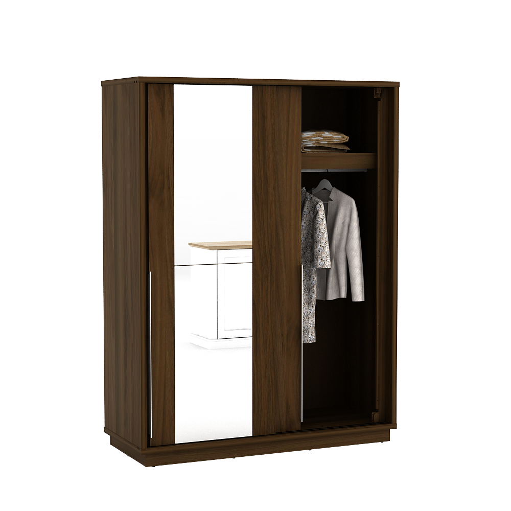 PIRA SKV - RAMONA 150 WDSL LEMARI PAKAIAN PINTU GESER KAYU GELAP BROWN WALNUT warna BROWN WALNUT - SKV - foto 5
