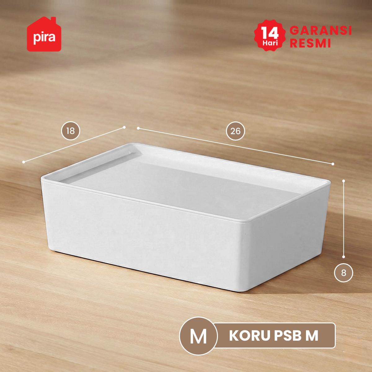 PIRA -  KORU PSB KOTAK PENYIMPANAN / BOX PENYIMPANAN BARANG / BOX PLASTIK / KOTAK PLASTIK / CONTAINER BOX PLASTIK warna WHITE - PIRA - foto 1