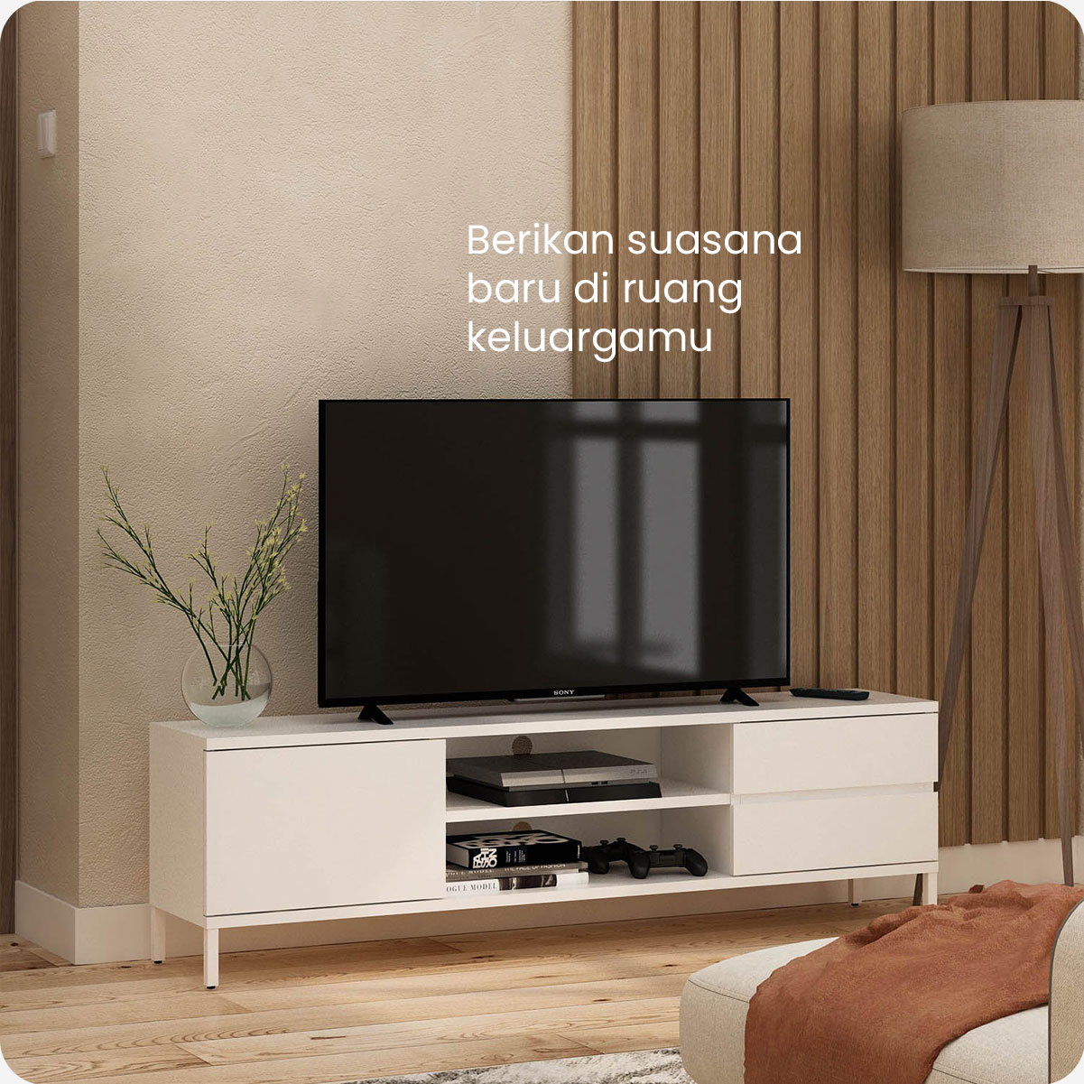 PIRA - LARSON MTV150 MEJA TV / RAK TV BESI warna WHITE - PIRA - foto 8