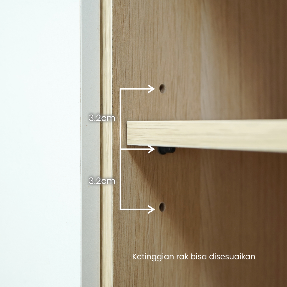 PIRA METROPOLIS OX - BELATRIX SB80 BUFET / LEMARI SERBAGUNA / RAK DAPUR / RAK SEPATU / RAK SERBAGUNA warna PRO OAK - WHITE - PIRA METROPOLIS OX - foto 7