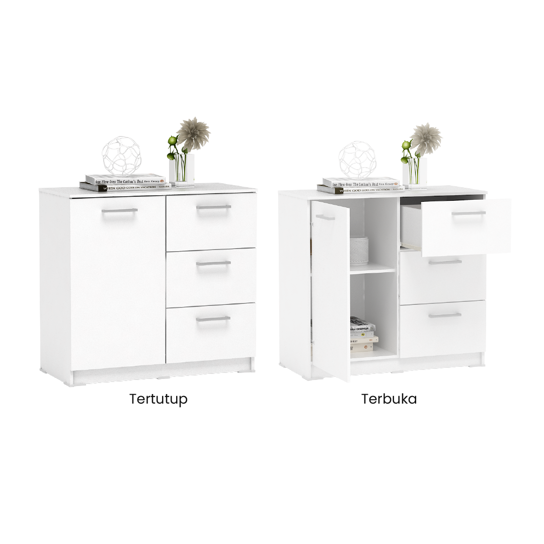 PIRA METROPOLIS OX -  ARUNA SB80 BUFET / RAK DAPUR / KITCHEN SET BAWAH DAPUR / LEMARI DAPUR warna WHITE - PIRA METROPOLIS OX - foto 2
