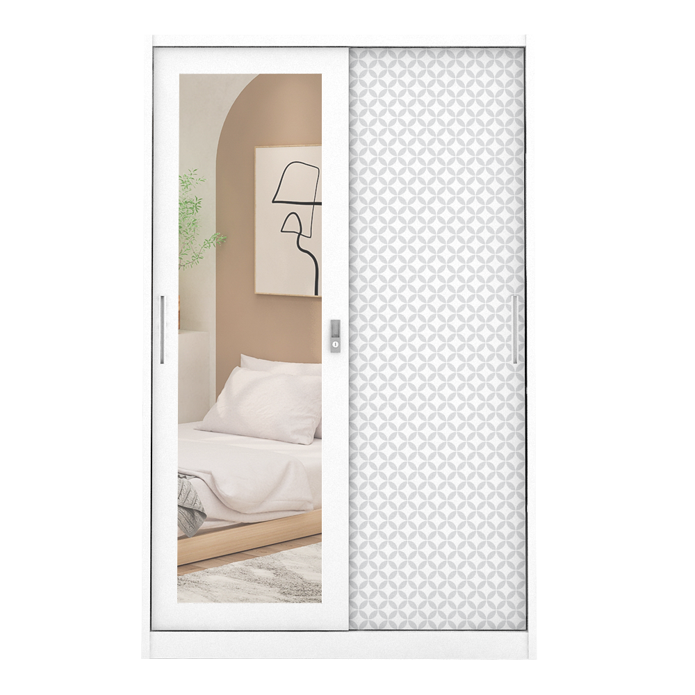 PIRA BAVARIAN - KUNST 120A MWDSL LEMARI PAKAIAN BESI SLIDING / PINTU GESER warna WHITE - BAVARIAN - foto 3