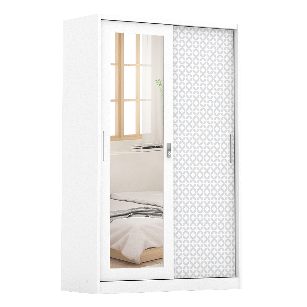 PIRA BAVARIAN - KUNST 120A MWDSL LEMARI PAKAIAN BESI SLIDING / PINTU GESER warna WHITE - BAVARIAN - foto 4