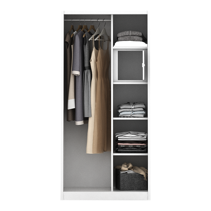 PIRA - CATTA 90 A MWDSL LEMARI PAKAIAN BESI SLIDING / PINTU GESER warna LIGHT MARBLE - WHITE - PIRA - foto 7