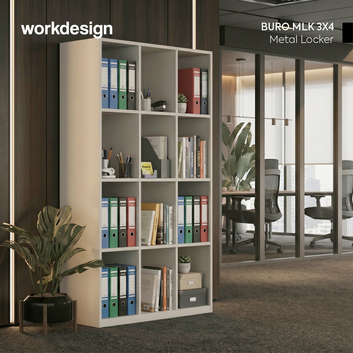 WORKDESIGN BURO MLK 3X4 LOKER BESI / LEMARI LOKER warna WHITE - WORKDESIGN - foto 2