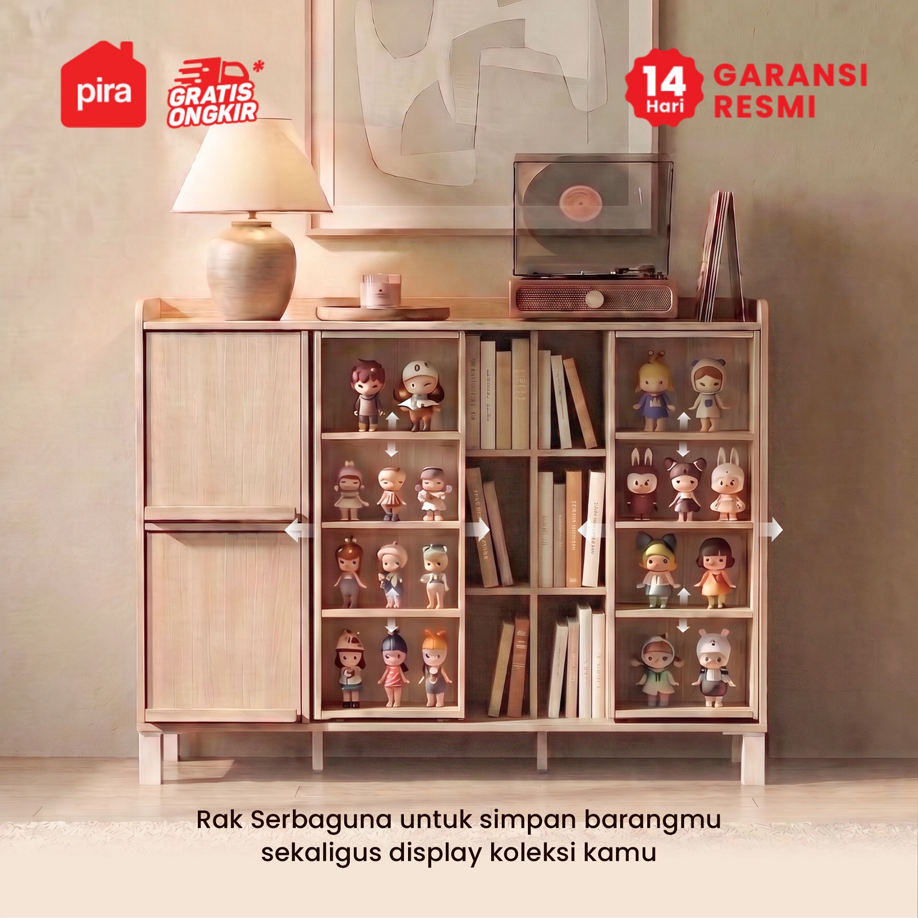 PIRA -  TANA RSG120 BUFET / KABINET / RAK SERBAGUNA / KABINET TV warna PRO OAK - PIRA METROPOLIS - foto 2