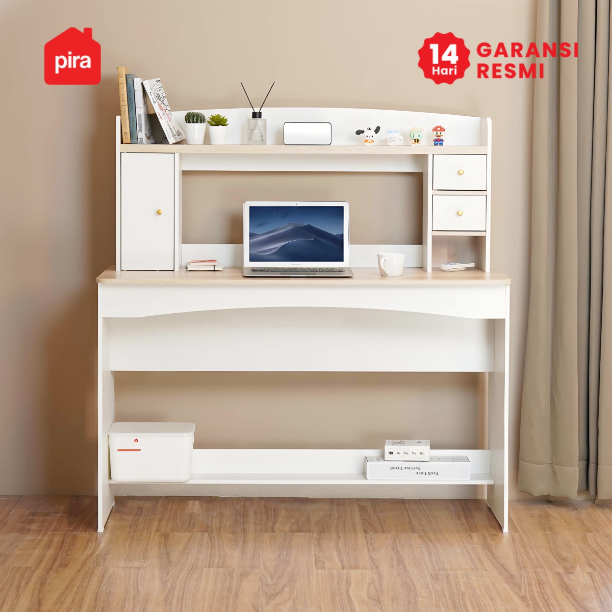PIRA METROPOLIS - GAKU DK120 MEJA BELAJAR / MEJA KERJA / MEJA KOMPUTER / MEJA KANTOR warna WHITE - PRO OAK - PIRA METROPOLIS - foto 2