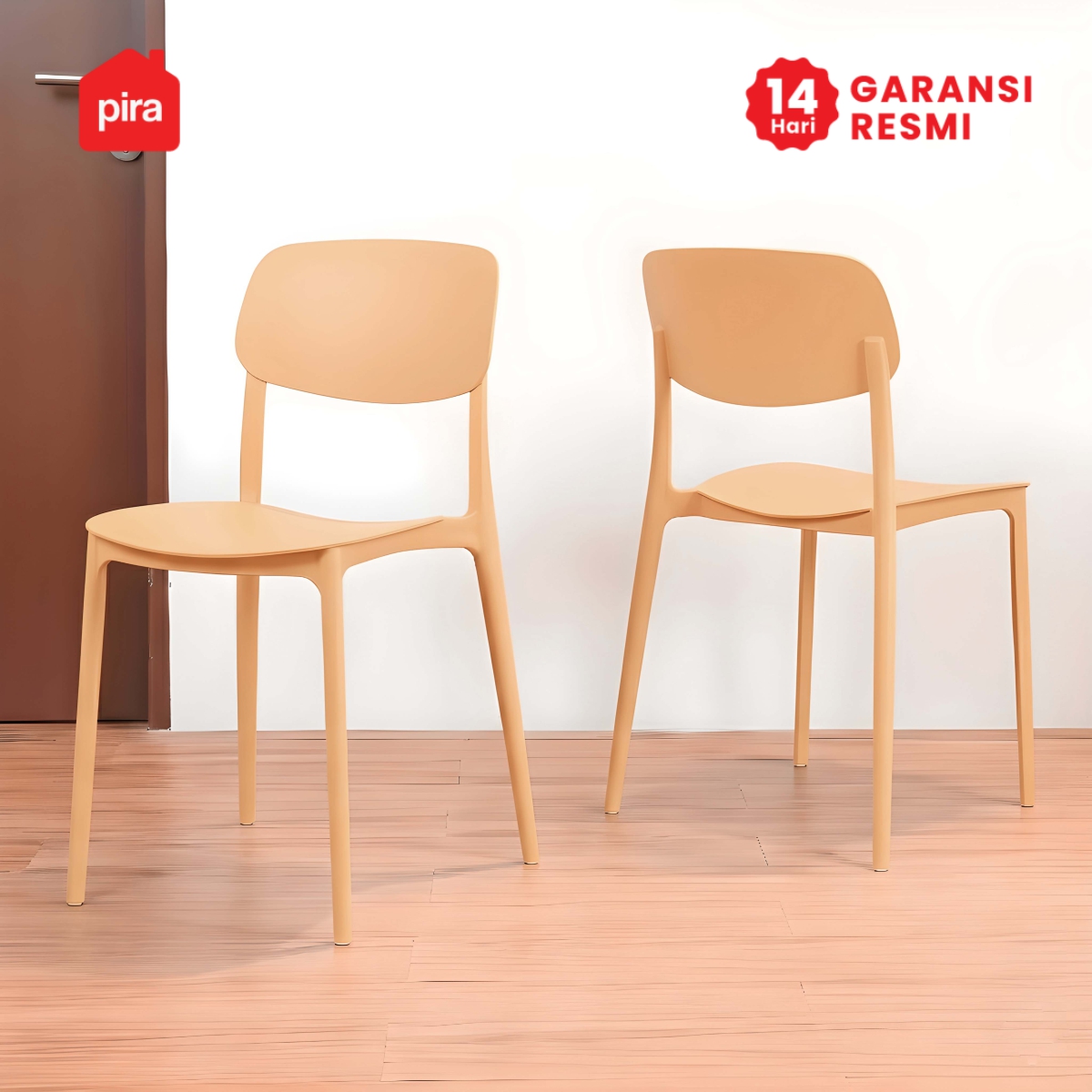 PIRA - HELA DC KURSI PLASTIK / KURSI MAKAN / KURSI BELAJAR / KURSI SANTAI / KURSI TERAS / KURSI CAFE warna KHAKI - PIRA - foto 2