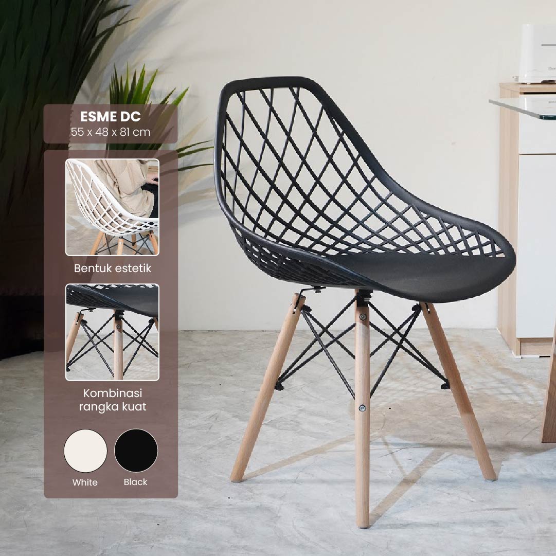 PIRA - ESME DC KURSI TERAS / KURSI CAFE / KURSI MAKAN / KURSI PLASTIK warna BLACK - PIRA - foto 1