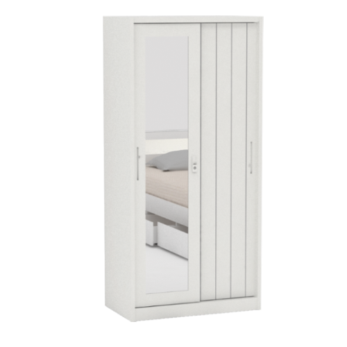 PIRA - SAXON 90 NN MWDSL LEMARI PAKAIAN BESI SLIDING / PINTU GESER warna WHITE - BAVARIAN - foto 2