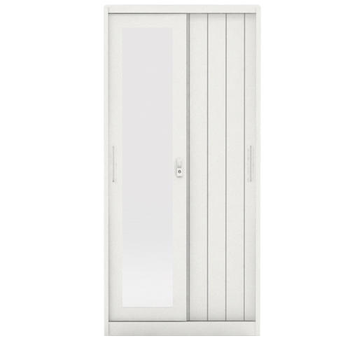 PIRA - SAXON 90 NN MWDSL LEMARI PAKAIAN BESI SLIDING / PINTU GESER warna WHITE - BAVARIAN - foto 3
