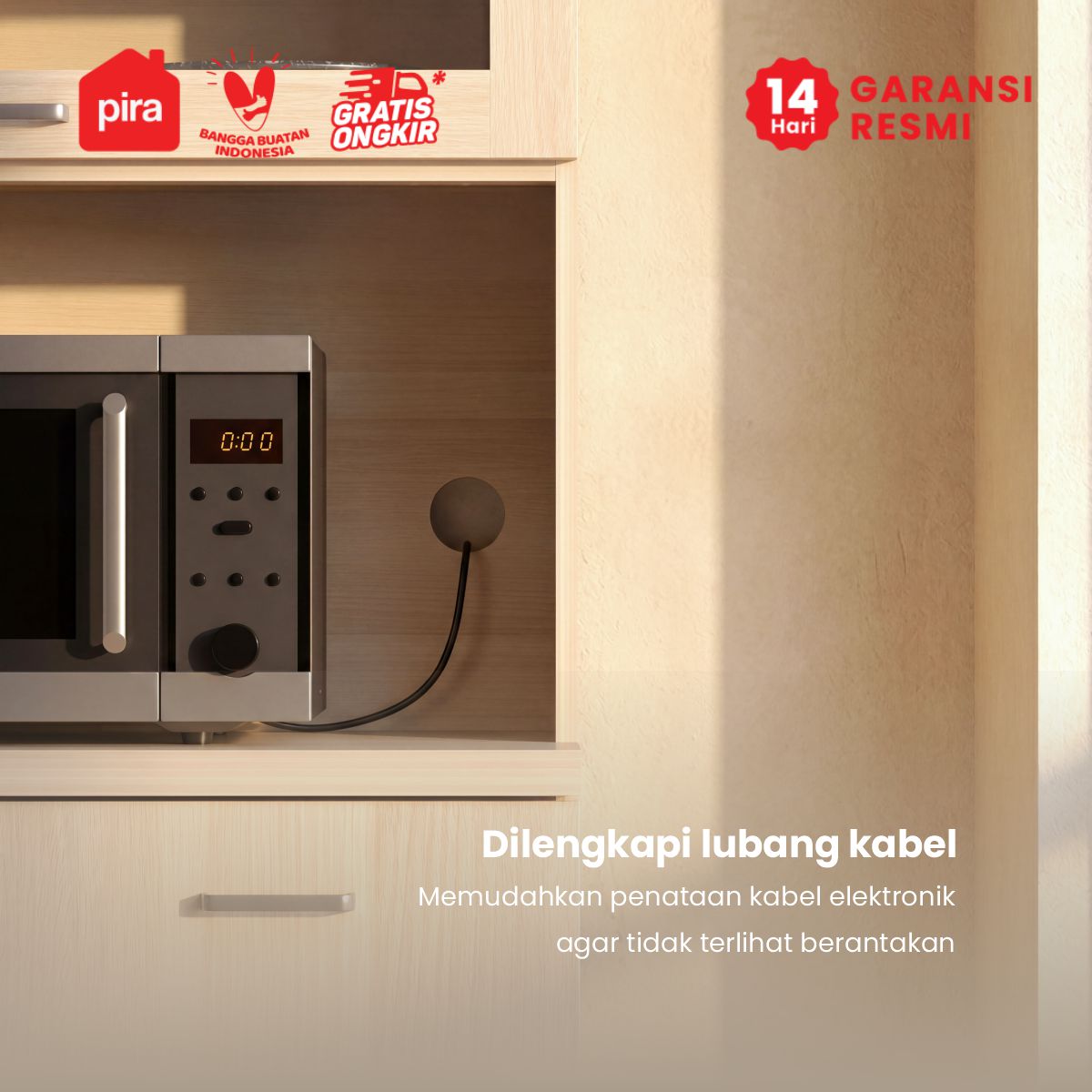 PIRA - NAKAU KCDT80 LEMARI DAPUR / RAK DAPUR / KITCHEN SET / KABINET DAPUR DENGAN MEJA MAKAN warna PRO OAK - PIRA - foto 6