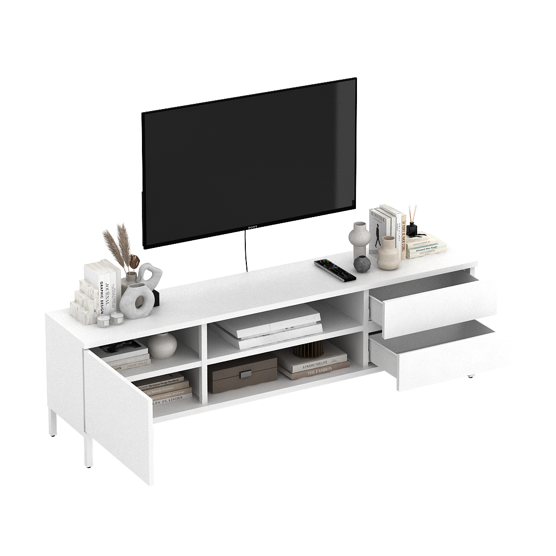 PIRA - LARSON MTV150 MEJA TV / RAK TV BESI warna WHITE - PIRA - foto 6