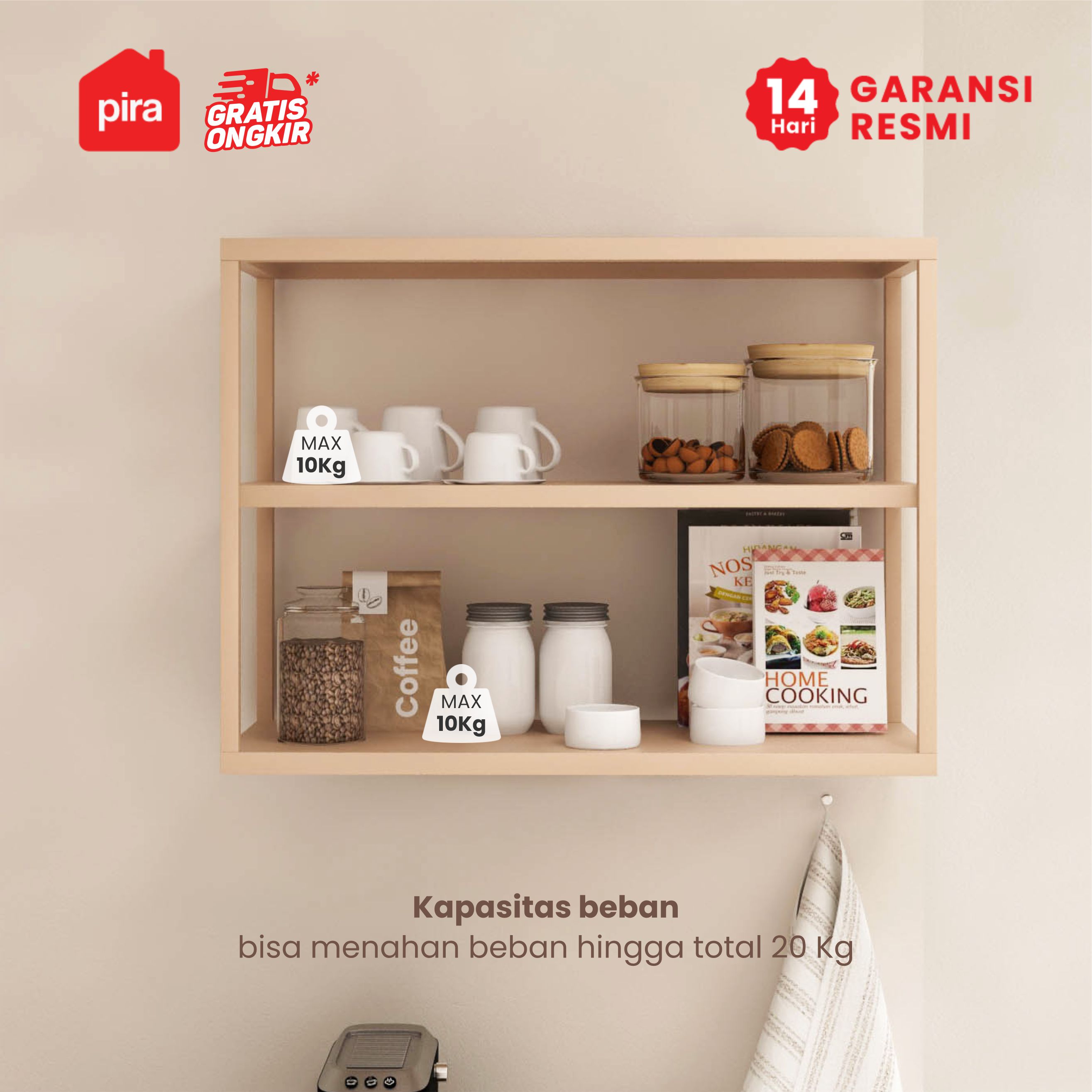 PIRA - CUISI MKCWU KITCHEN SET / RAK DAPUR BESI / LEMARI DAPUR BESI / RAK DAPUR warna PRO OAK - PIRA - foto 2