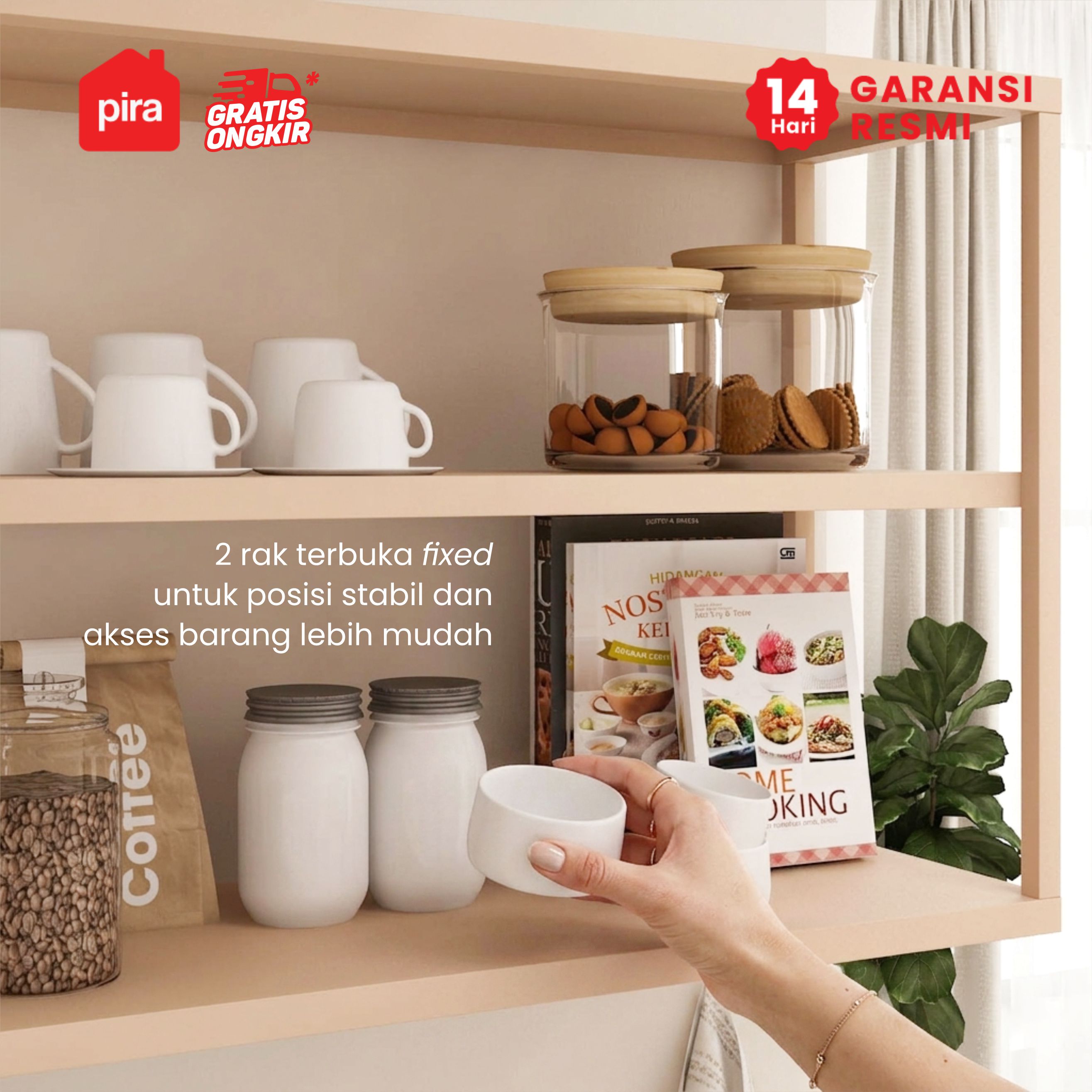 PIRA - CUISI MKCWU KITCHEN SET / RAK DAPUR BESI / LEMARI DAPUR BESI / RAK DAPUR warna PRO OAK - PIRA - foto 3