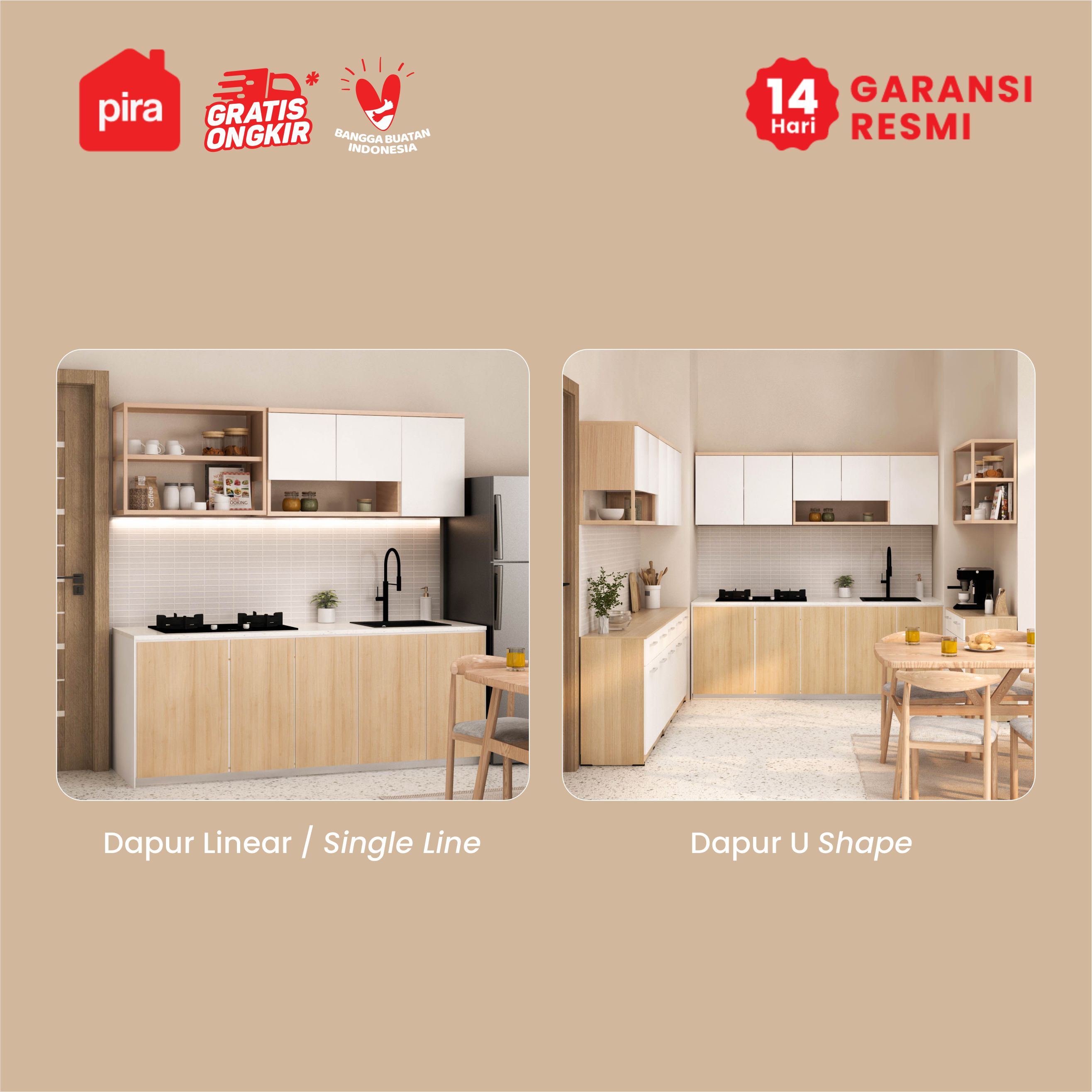 PIRA - CUISI MKCWU KITCHEN SET / RAK DAPUR BESI / LEMARI DAPUR BESI / RAK DAPUR warna PRO OAK - PIRA - foto 5