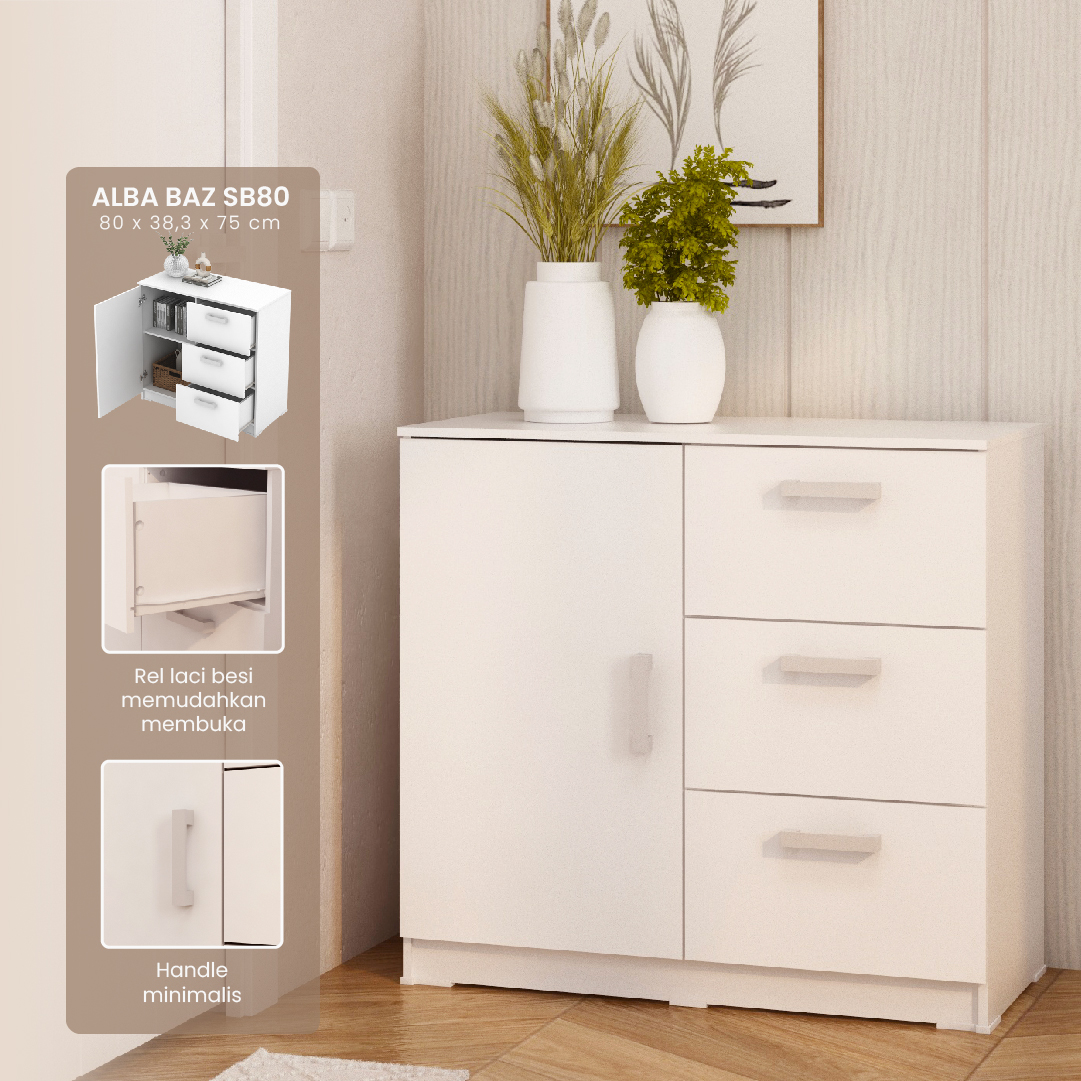 PIRA METROPOLIS - ALBA BAZ SB 80 BUFET warna WHITE - METROPOLIS - foto 1