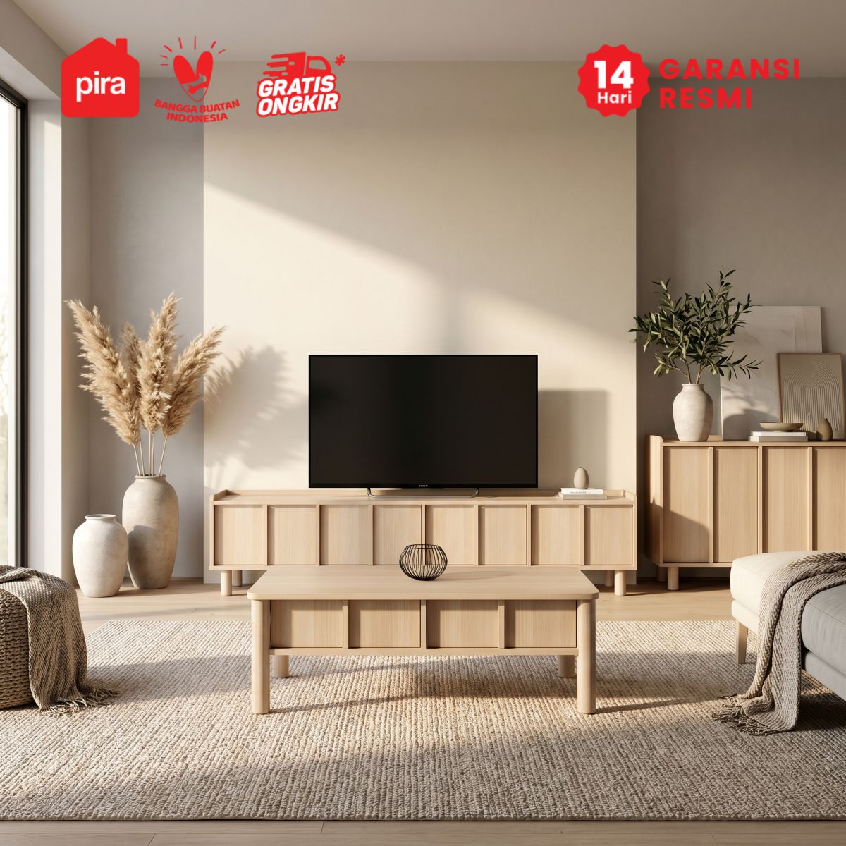 PIRA -  SHIBUI TV200 MEJA TV / RAK TV / LEMARI TV / KABINET TV warna PRO OAK - PIRA - foto 5