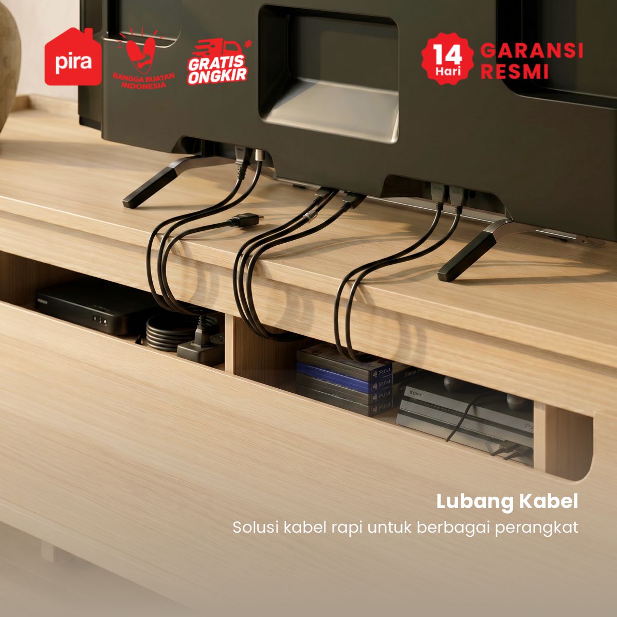 PIRA -  SHIBUI TV200 MEJA TV / RAK TV / LEMARI TV / KABINET TV warna PRO OAK - PIRA - foto 8
