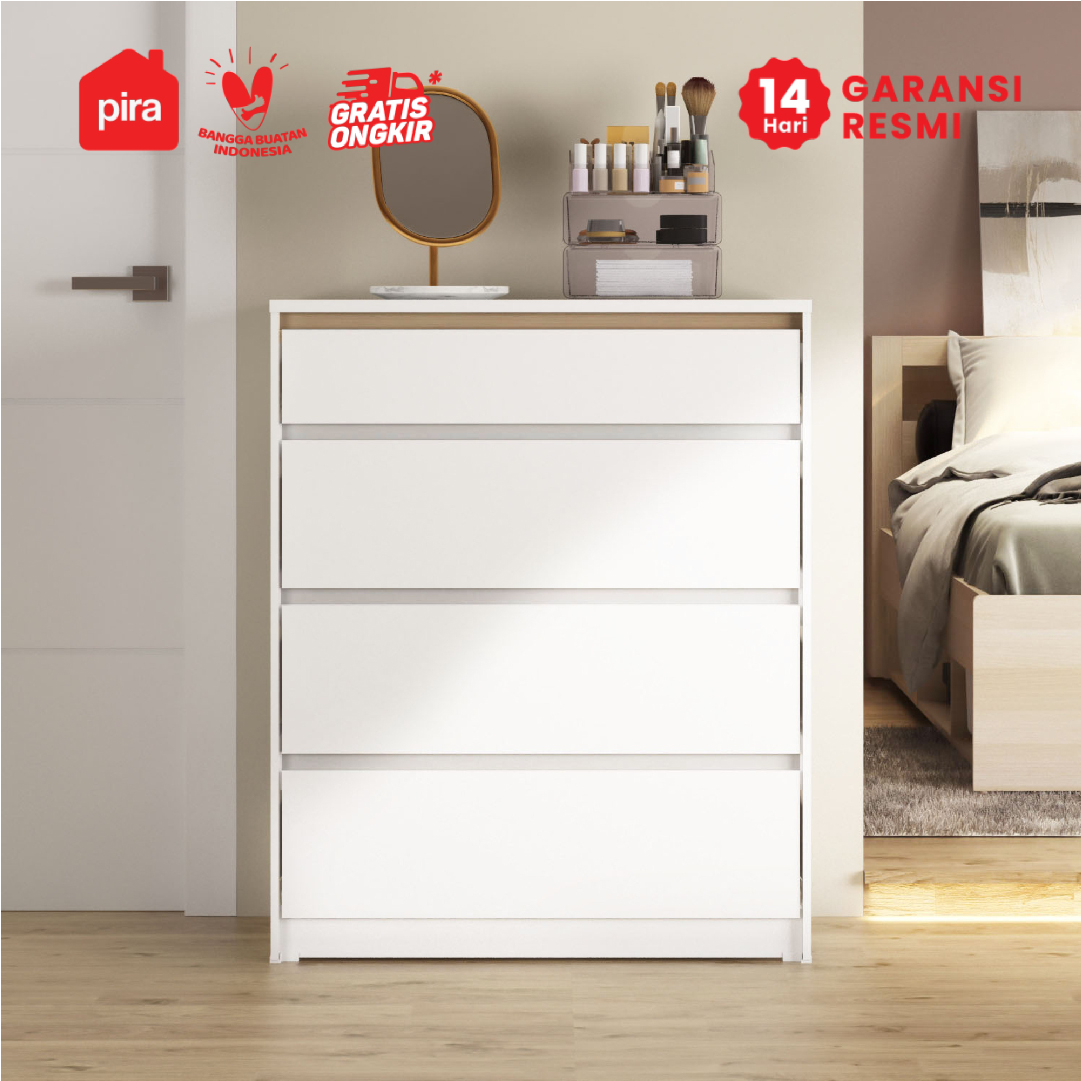 PIRA METROPOLIS OX -  HIRO CH480 LEMARI LACI / LEMARI SUSUN / DRAWER / LACI SUSUN warna WHITE - PRO OAK - PIRA METROPOLIS - foto 2
