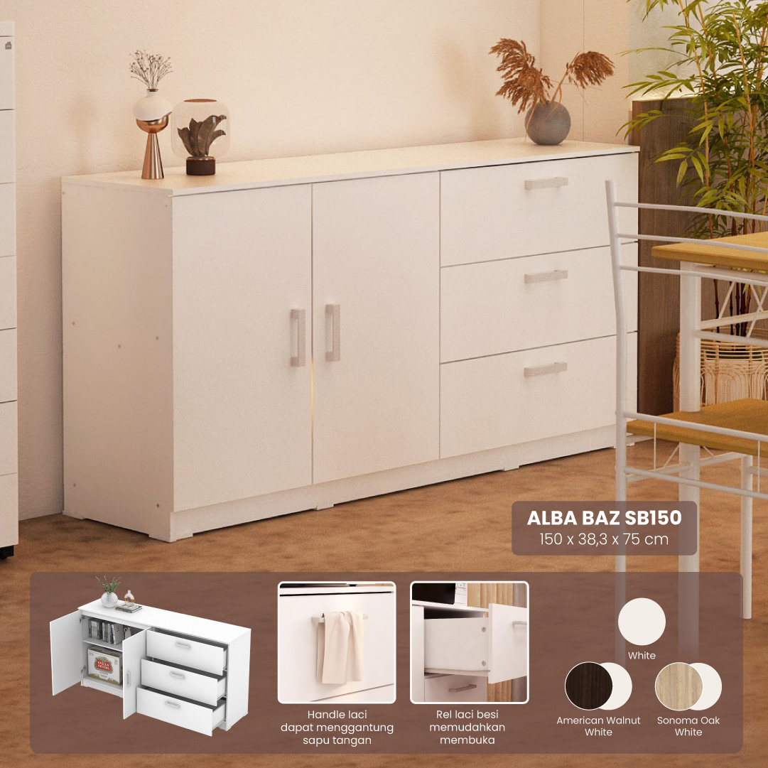 PIRA METROPOLIS - ALBA BAZ SB 150 BUFET warna WHITE - METROPOLIS - foto 1