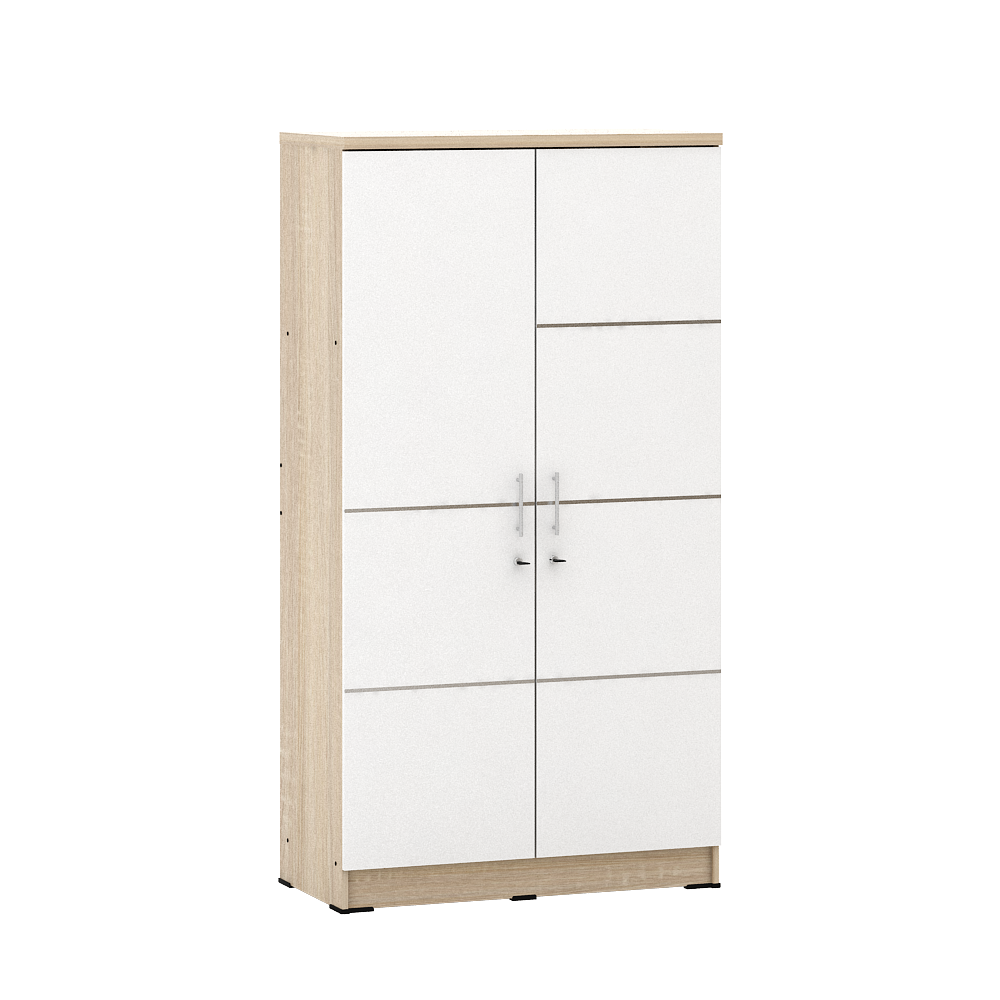 PIRA METROPOLIS - ALBA 2PM LT LEMARI PAKAIAN MEDIUM 2 PINTU warna SONOMA OAK - WHITE - WHITE - METROPOLIS - foto 3