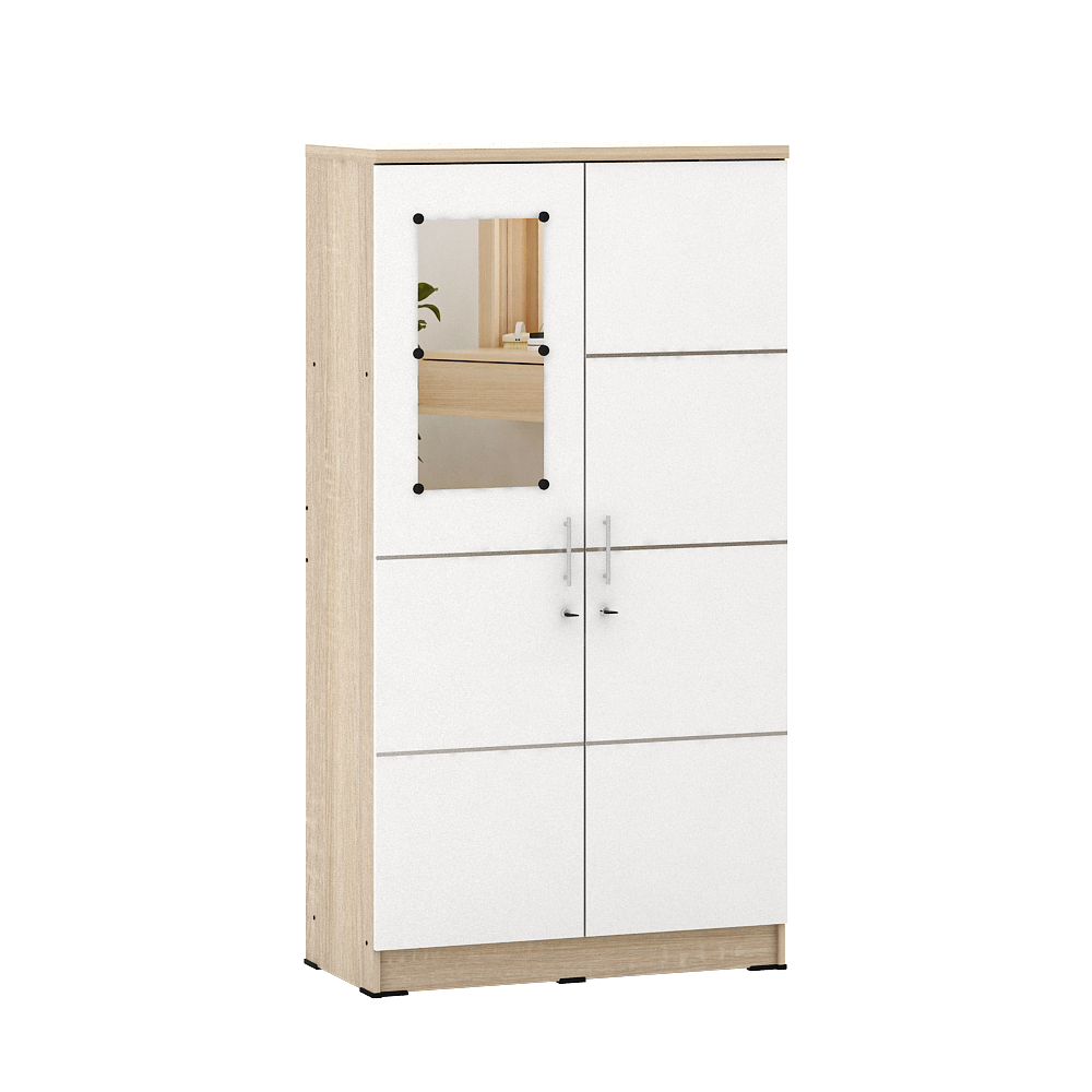 PIRA METROPOLIS - ALBA 2PM LT LEMARI PAKAIAN MEDIUM 2 PINTU warna SONOMA OAK - WHITE - WHITE - METROPOLIS - foto 4