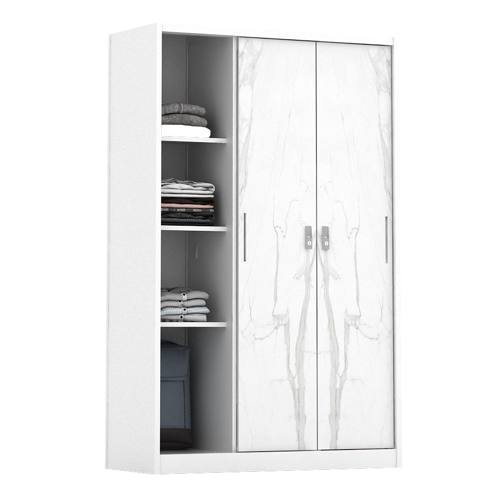PIRA - CATTA A 3A SSL MWD LEMARI PAKAIAN BESI 3 PINTU warna WHITE - PIRA - foto 11