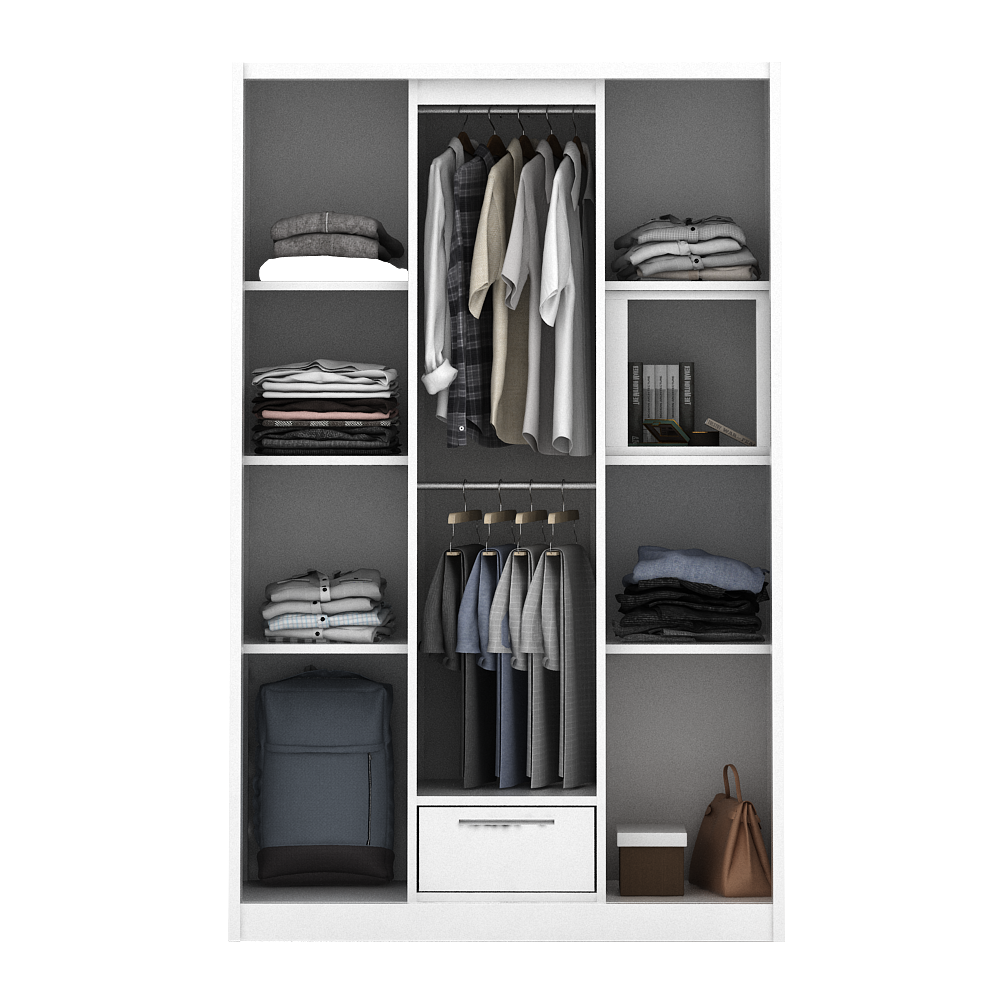PIRA - CATTA A 3A SSL MWD LEMARI PAKAIAN BESI 3 PINTU warna WHITE - PIRA - foto 12