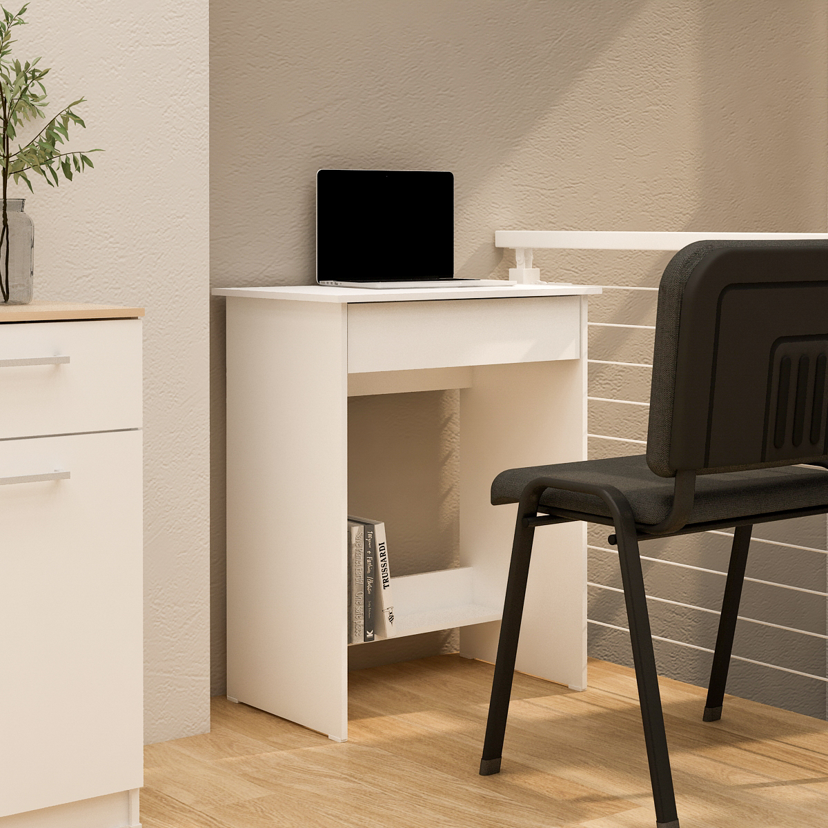 PIRA METROPOLIS OX - ARUNA DK61 MEJA BELAJAR / MEJA KOMPUTER DENGAN LACI warna WHITE - PIRA METROPOLIS OX - foto 7