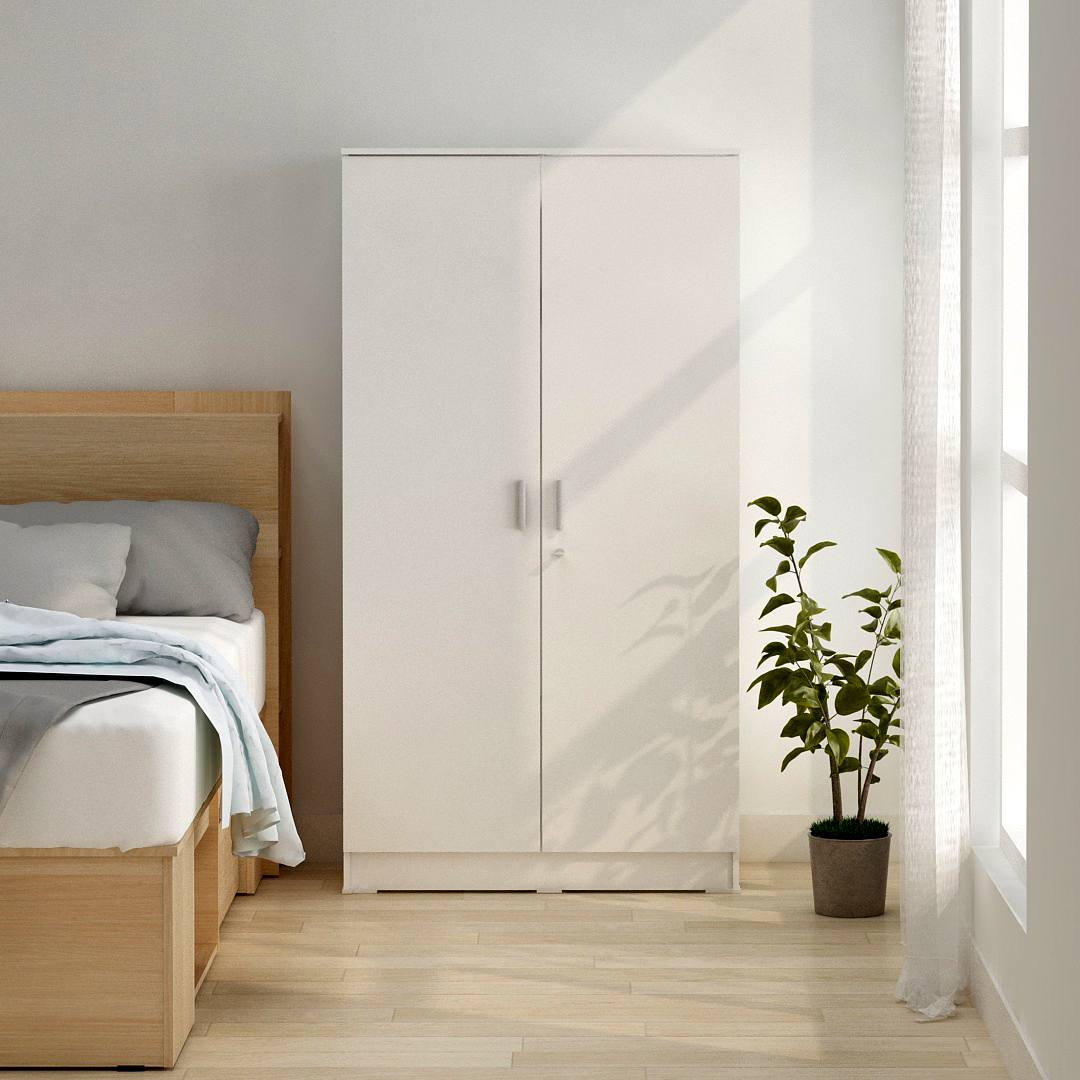 PIRA METROPOLIS OX -  ARUNA 2PM LEMARI PAKAIAN MEDIUM 2 PINTU warna WHITE - PIRA METROPOLIS OX - foto 8