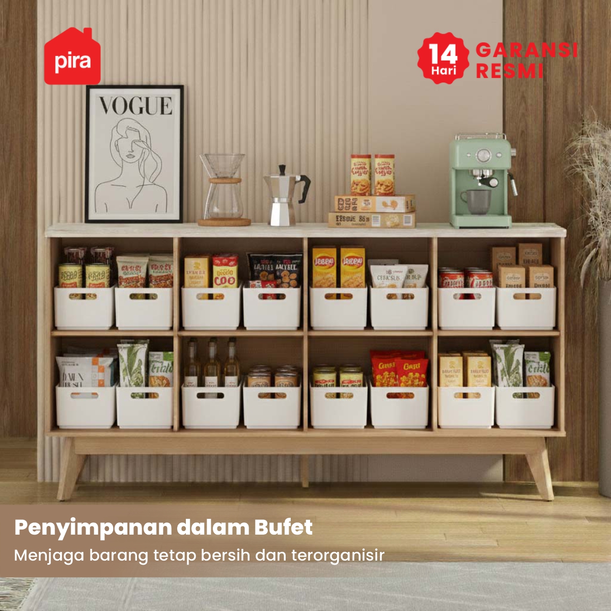PIRA - NORI PSD SEKAT LACI PEMBATAS / KOTAK PENYIMPANAN EXPANDABLE / STORAGE ORGANIZER SERBAGUNA warna CREAM - PIRA - foto 6