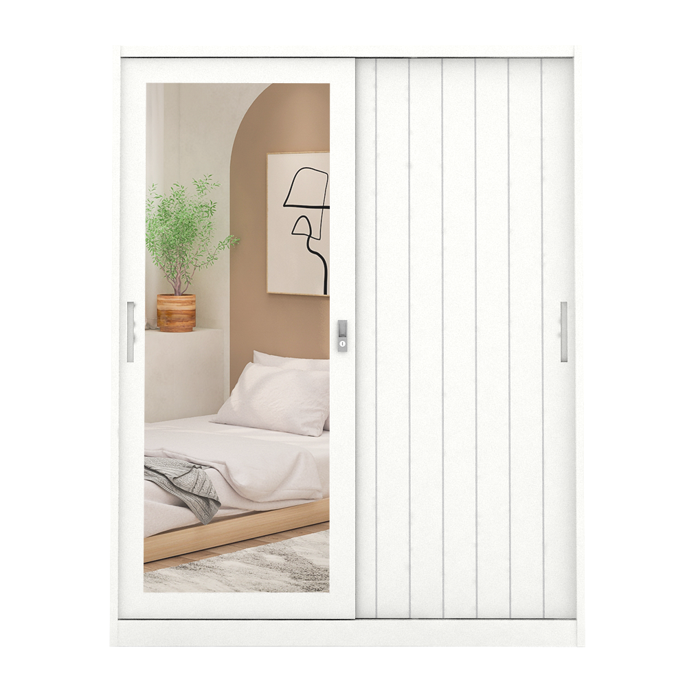 PIRA - SAXON 150 A MWDSL LEMARI PAKAIAN BESI SLIDING / PINTU GESER warna WHITE - PIRA - foto 3