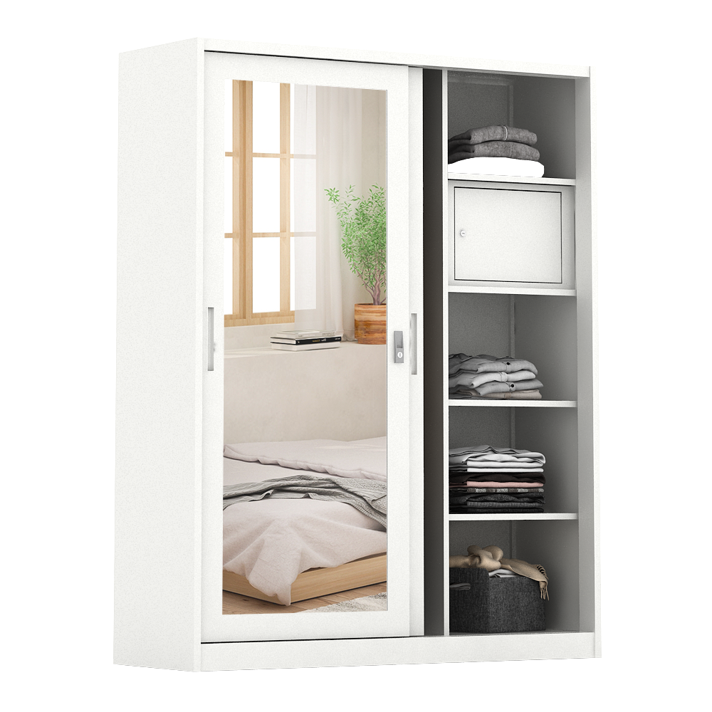 PIRA - SAXON 150 A MWDSL LEMARI PAKAIAN BESI SLIDING / PINTU GESER warna WHITE - PIRA - foto 4