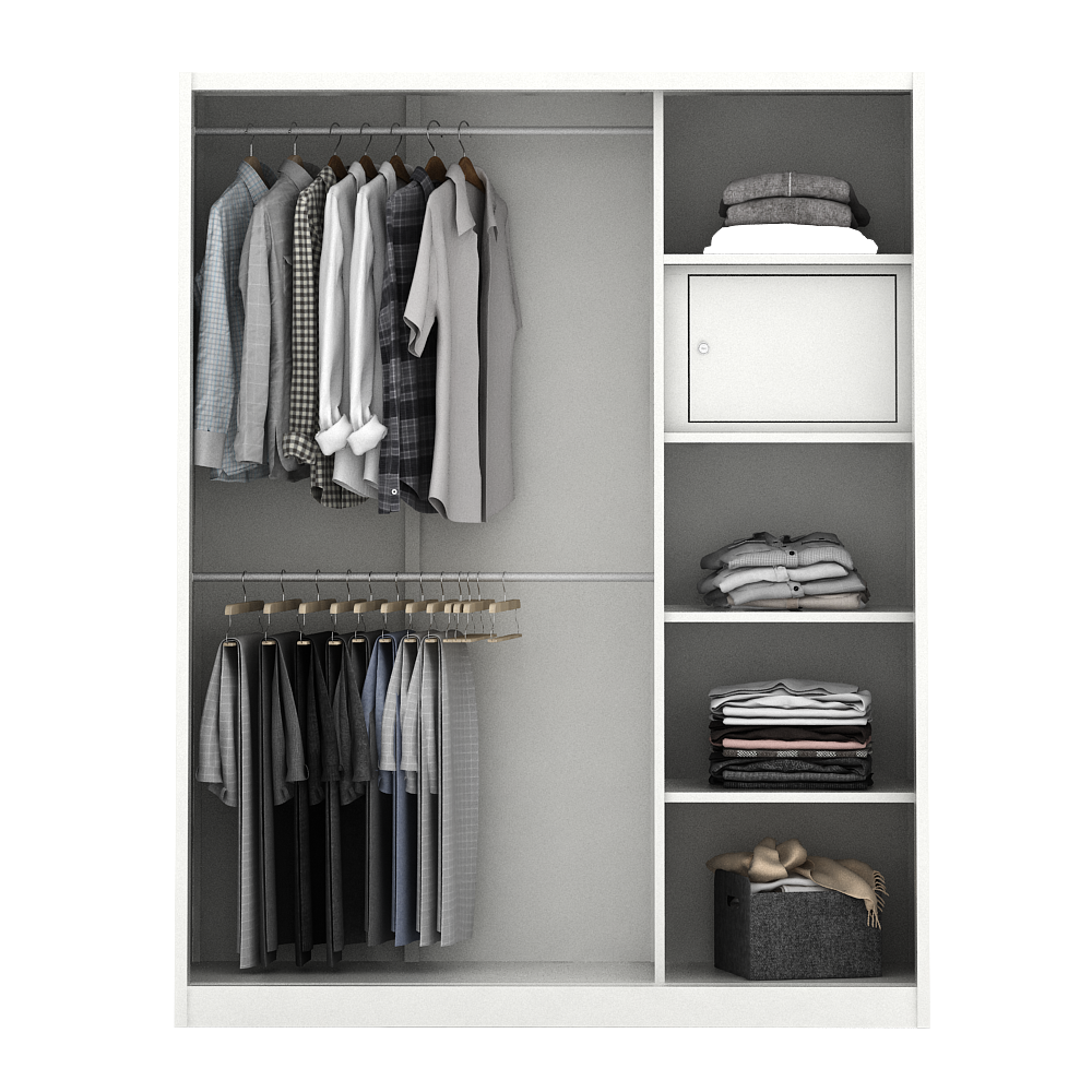PIRA - SAXON 150 A MWDSL LEMARI PAKAIAN BESI SLIDING / PINTU GESER warna WHITE - PIRA - foto 5