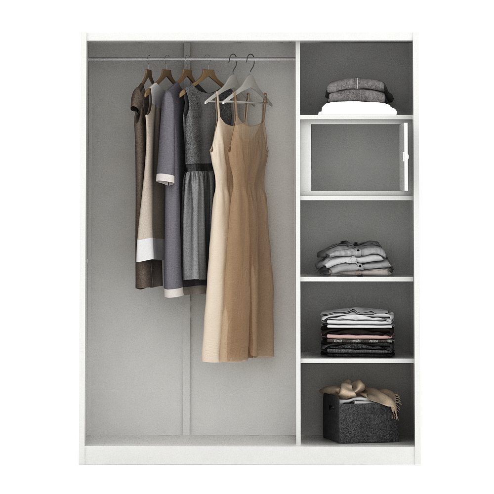 PIRA - SAXON 150 A MWDSL LEMARI PAKAIAN BESI SLIDING / PINTU GESER warna WHITE - PIRA - foto 6