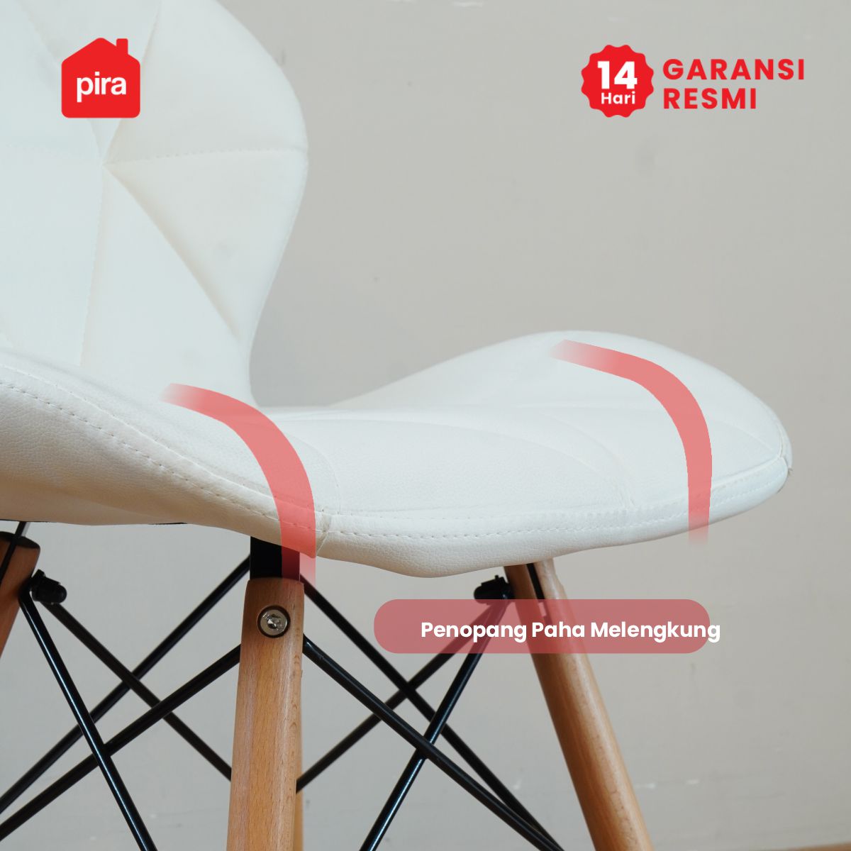 PIRA - GRETA A DC KURSI MAKAN / KURSI CAFE / KURSI MINIMALIS warna WHITE - PIRA - foto 3