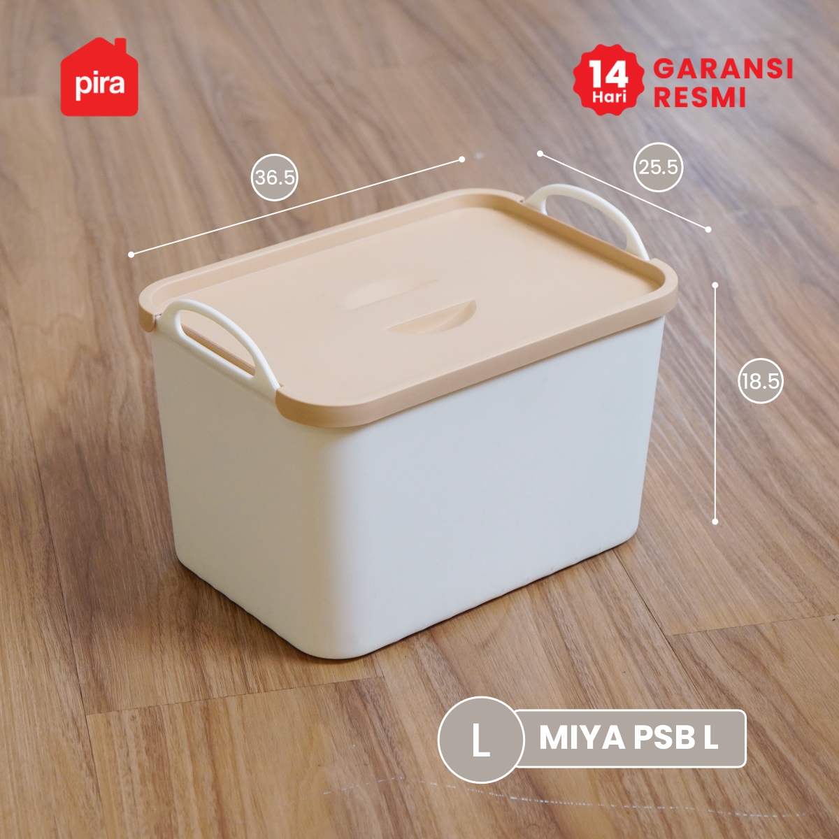 PIRA - MIYA PSB KOTAK PENYIMPANAN / BOX PENYIMPANAN BARANG / BOX PLASTIK / KOTAK PLASTIK / CONTAINER BOX PLASTIK warna WHITE - CREAM - PIRA - foto 1
