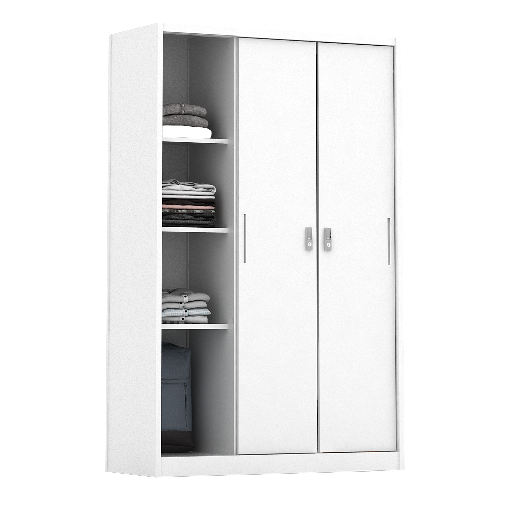 PIRA -  STEEL A 3A N SSL MWD LEMARI PAKAIAN BESI 3 PINTU SLIDING / PINTU GESER warna WHITE - PIRA - foto 8