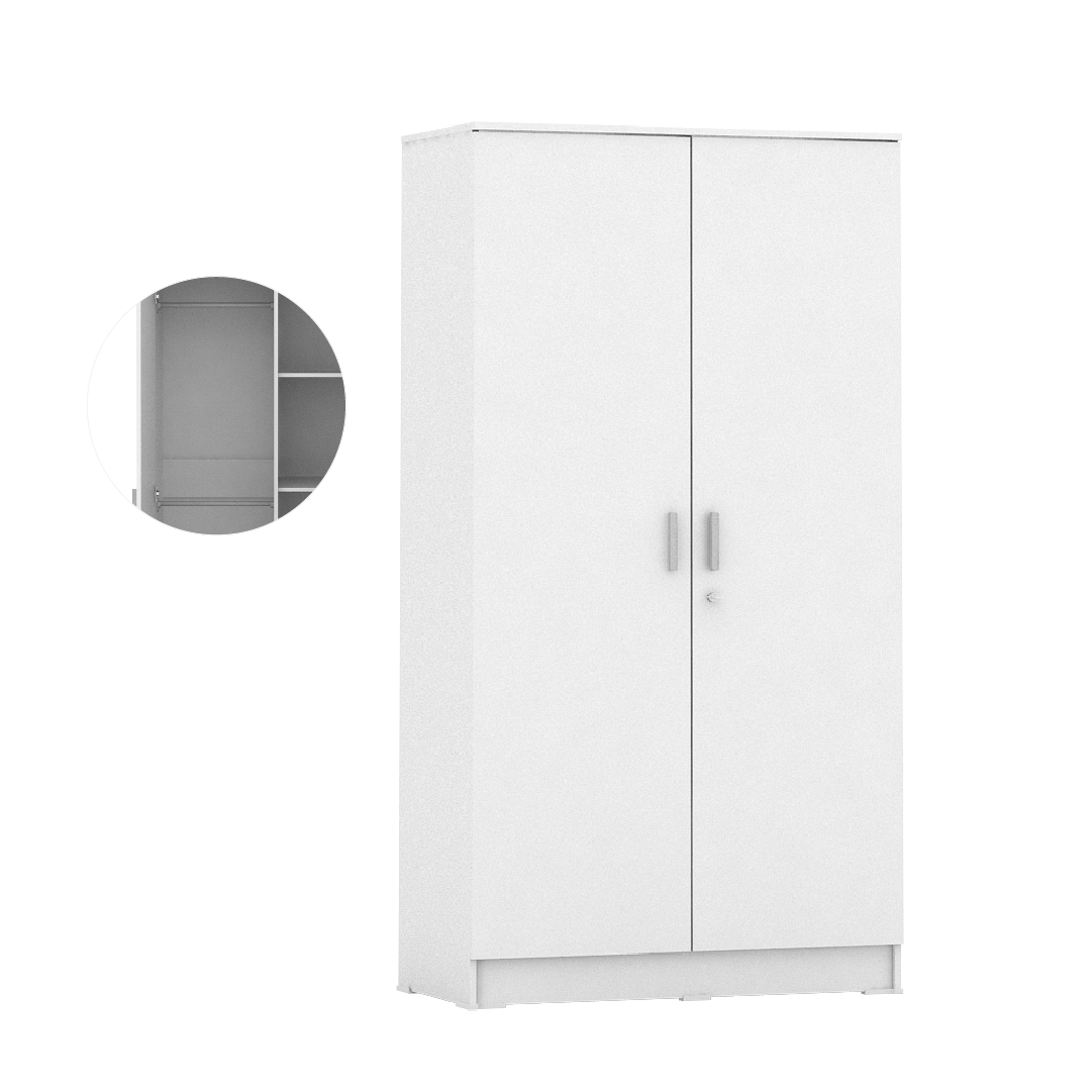 PIRA METROPOLIS OX -  ARUNA 2PM LEMARI PAKAIAN MEDIUM 2 PINTU warna WHITE - PIRA METROPOLIS OX - foto 7